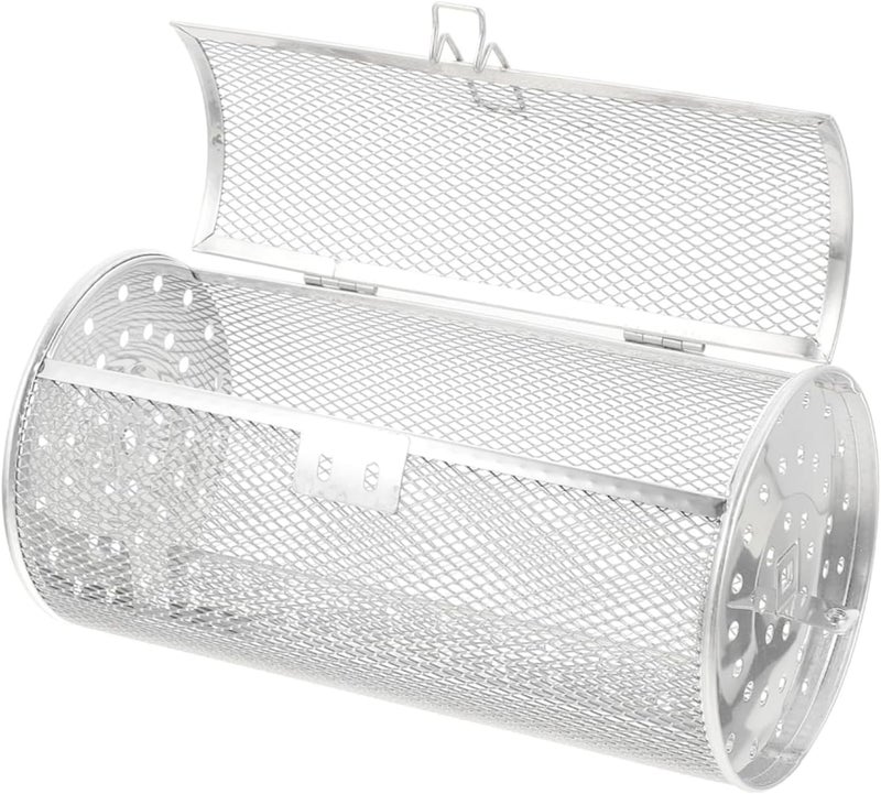 Grilldent Rotatable Grilled Cage Air Fryer Oven Basket,360 Degree Heating Rotating Cages Rotisserie Basket for Baking Nuts, Coffee Beans, Peanut or BBQ Roaster Tool, Food Grade Stainless Steel (140mm*230mm) - Image 1